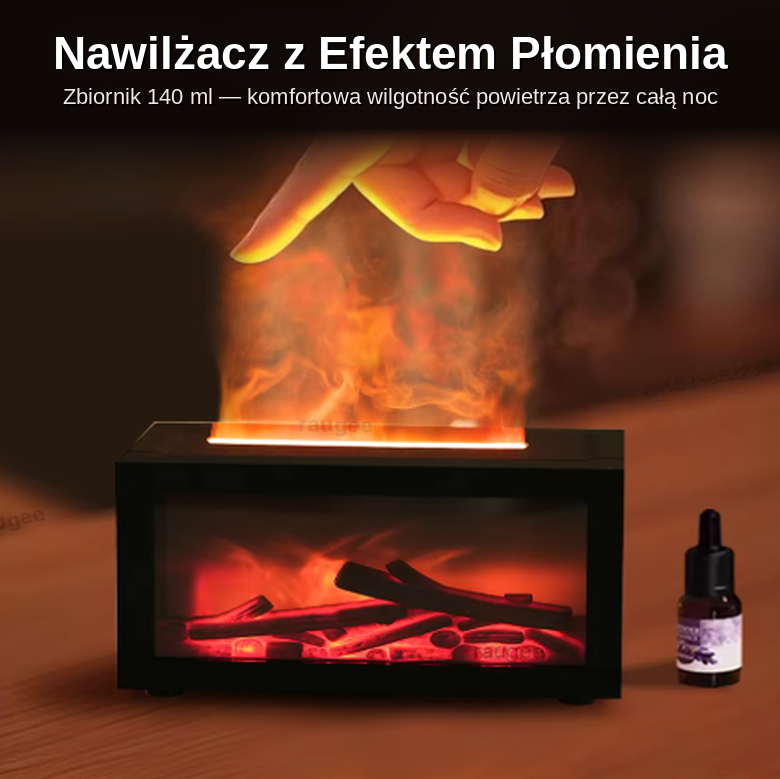 Nawilżacz z efektem płomienia — dyfuzor 140 ml do aromaterapii
