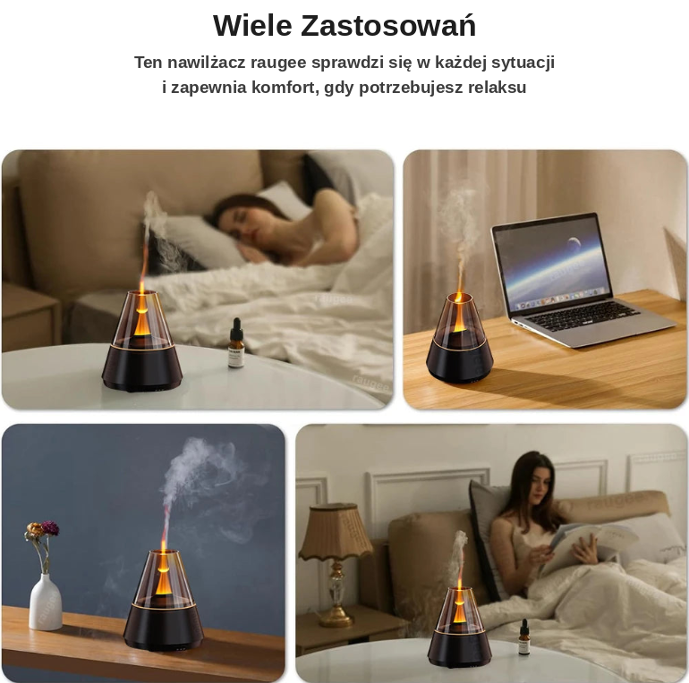 Mini Nawilżacz Powietrza USB — Dyfuzor Zapachowy do Aromaterapii z Kolorową Lampką Nocną